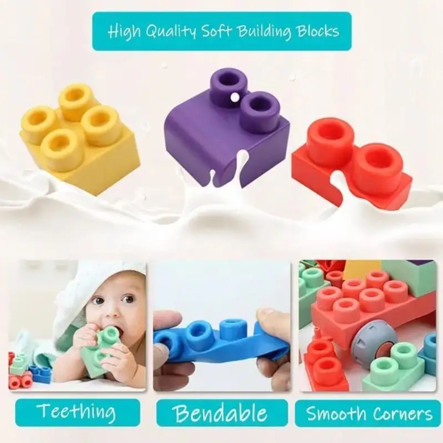 My First Extra Large Soft Baby Building Blocks - TPEE Rubber