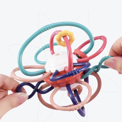 2in1 TPU Rubber Baby Rattle & Sensory Teething Toy