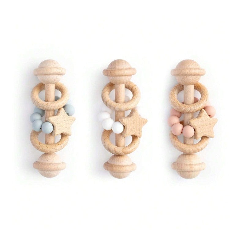 Wooden Baby Rattle & Teether