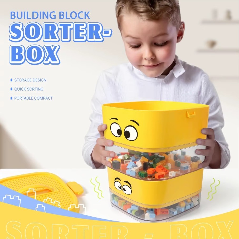 Lego & Building Blocks Sorting & Storage Boxes - Compatible With Classic Sized Blocks