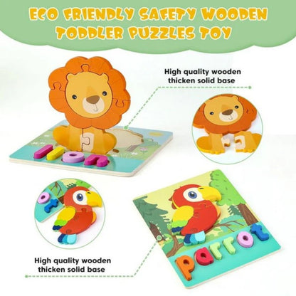 Wooden Puzzles With Spelling For Toddlers