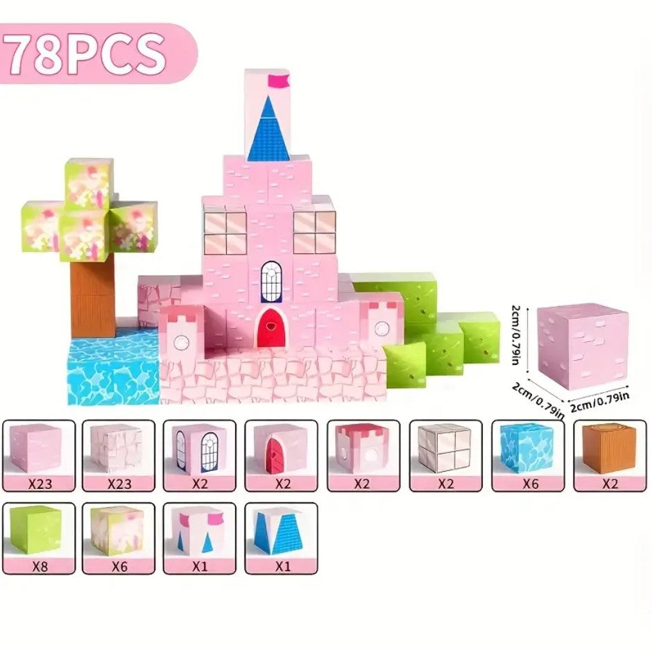 Pixel-Inspired Magnetic Building Blocks