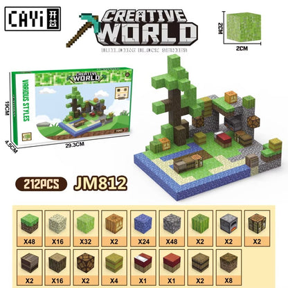Pixel-Inspired Magnetic Building Blocks