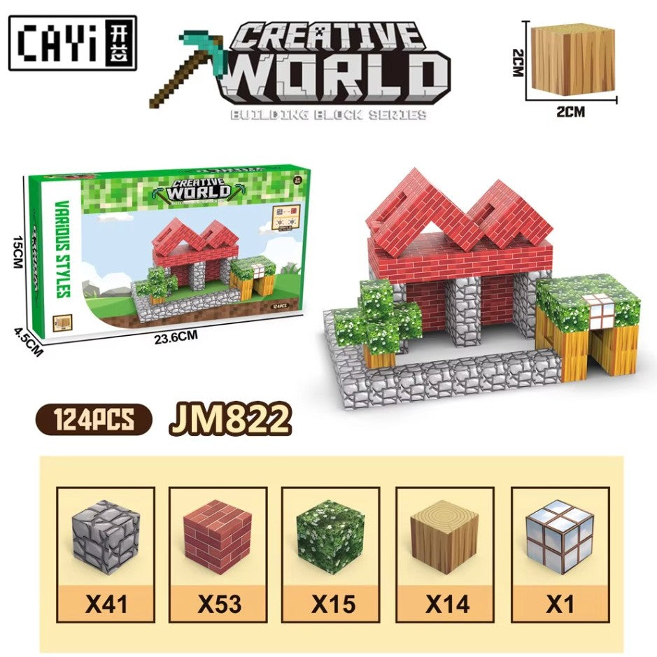 Pixel-Inspired Magnetic Building Blocks