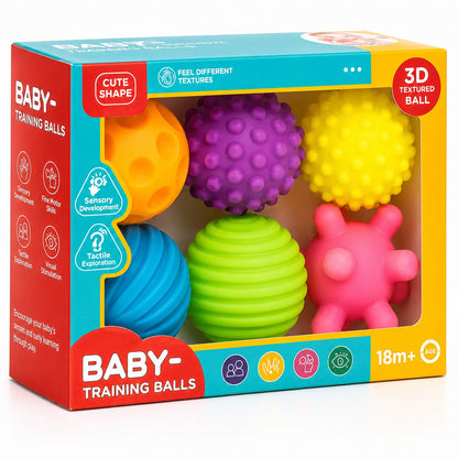 Textured Baby Sensory Ball Set - 6-Piece