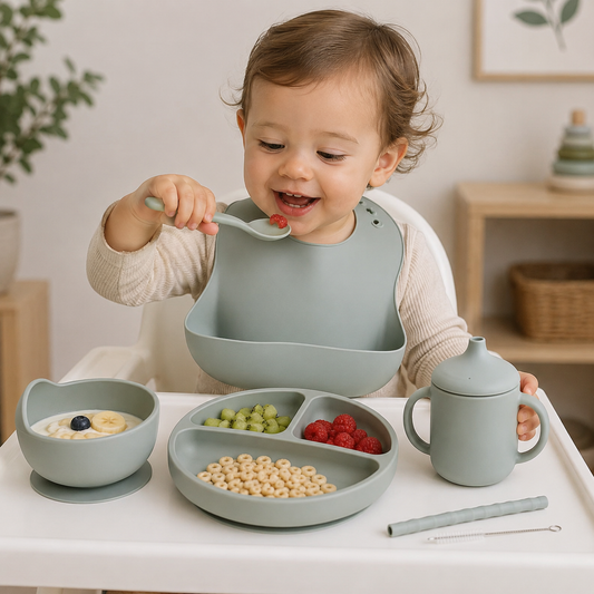 6IN1 Silicone Toddler Eating Sets - Plate Cover Included
