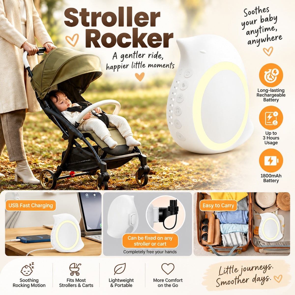 Birdie Portable Stroller Rocker – Your Hands-Free Rocking Companion