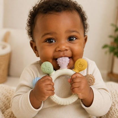 Rainbow Silicone Sensory Teething Ring
