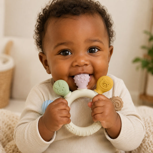 Rainbow Silicone Sensory Teething Ring
