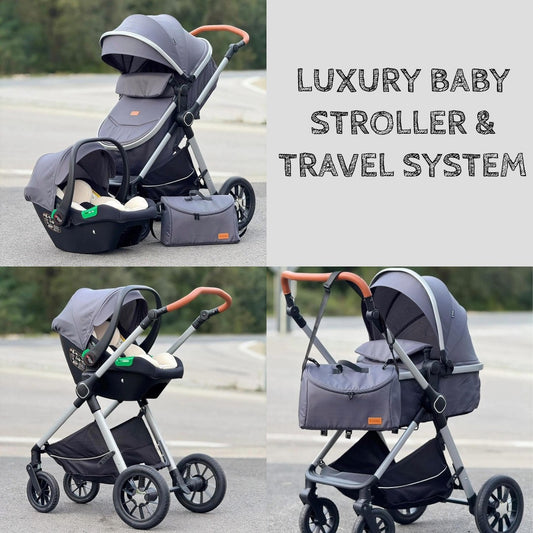 Premium Kidilo Baby Stroller & Travel System - 3 Modes