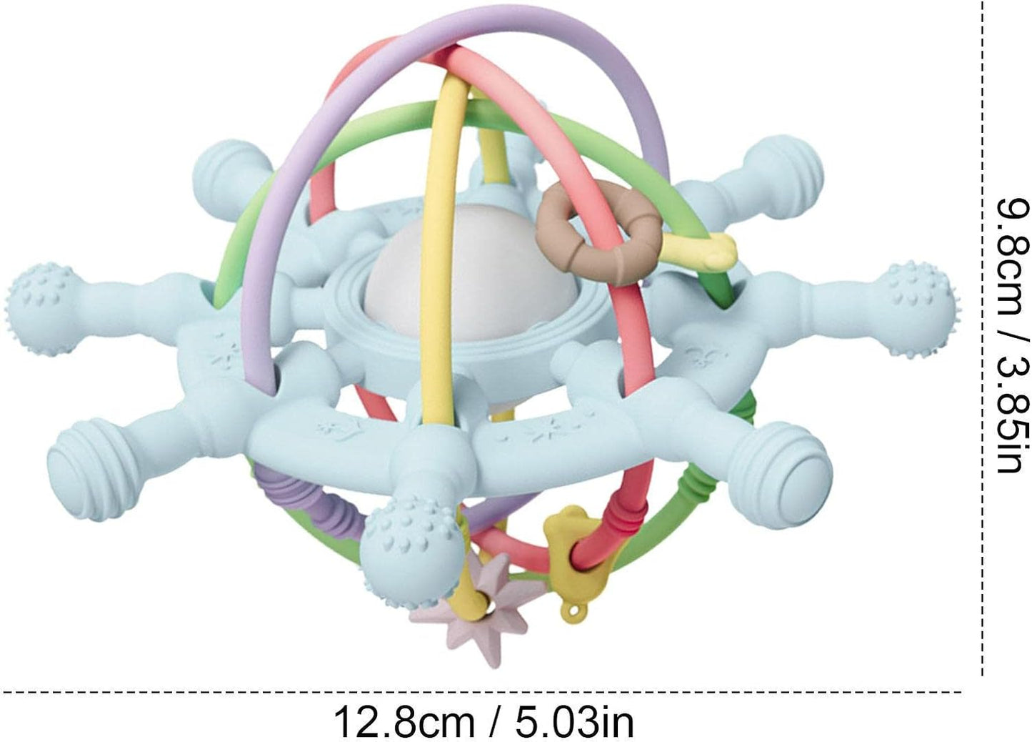 Baby Silicone Products - 2in1 Silicone Rattle & Sensory Teething Toy