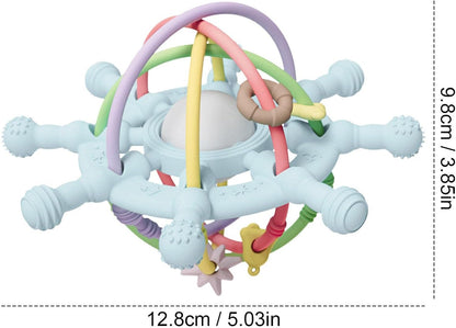 Baby Silicone Products - 2in1 Silicone Rattle & Sensory Teething Toy