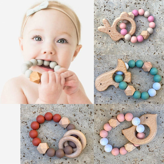 Baby Silicone Products - Silicone & Wood Teethers