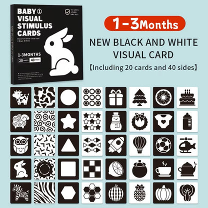 Montessori Baby Visual Stimulation Cards (2 Pack) - 40 double-sided cards