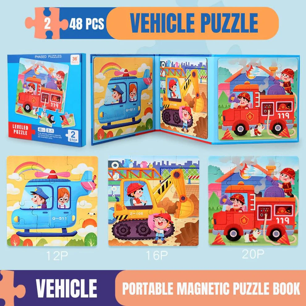 3in1 Magnetic Jigsaw Puzzle Sets - Ages 3+ Years