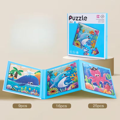 3in1 Mini Magnetic Jigsaw Puzzle Books