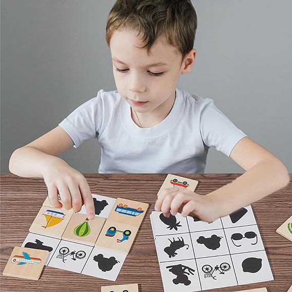 Educatioal Toys - Montessori Shadow Matching Wooden Puzzle Game