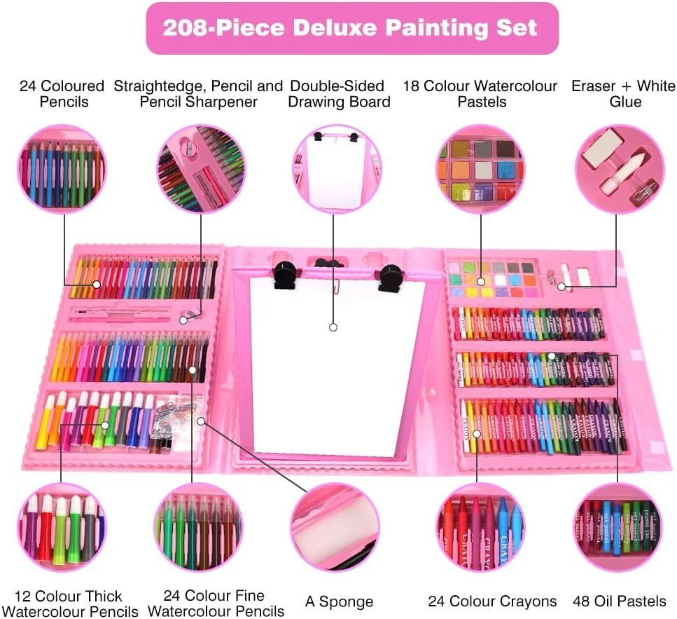 Kids Mega Art Set - 208 Pieces