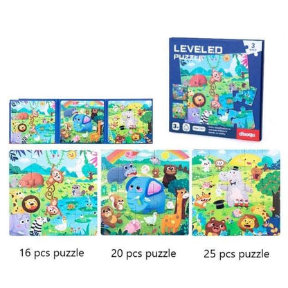 Magnetic Puzzles - Level-Up Kids Magnetic Puzzle Sets 3in1 - Ages 3+ Years