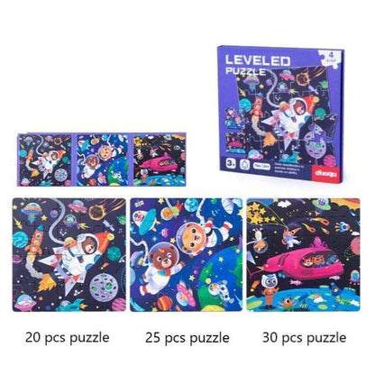 Magnetic Puzzles - Level-Up Kids Magnetic Puzzle Sets 3in1 - Ages 3+ Years