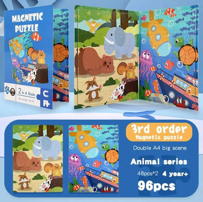 Magnetic Puzzles - Level-Up Magnetic Jigsaw Puzzle Sets A4 Sized Book - Ages 3+ Years