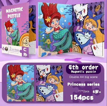 Magnetic Puzzles - Level-Up Magnetic Jigsaw Puzzle Sets A4 Sized Book - Ages 3+ Years