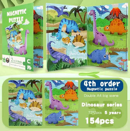 Magnetic Puzzles - Level-Up Magnetic Jigsaw Puzzle Sets A4 Sized Book - Ages 3+ Years