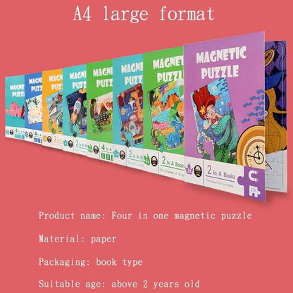 Magnetic Puzzles - Level-Up Magnetic Jigsaw Puzzle Sets A4 Sized Book - Ages 3+ Years