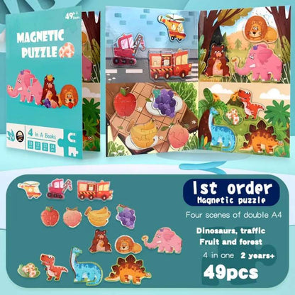 Magnetic Puzzles - Level-Up Magnetic Jigsaw Puzzle Sets A4 Sized Book - Ages 3+ Years