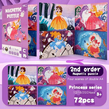 Magnetic Puzzles - Level-Up Magnetic Jigsaw Puzzle Sets A4 Sized Book - Ages 3+ Years
