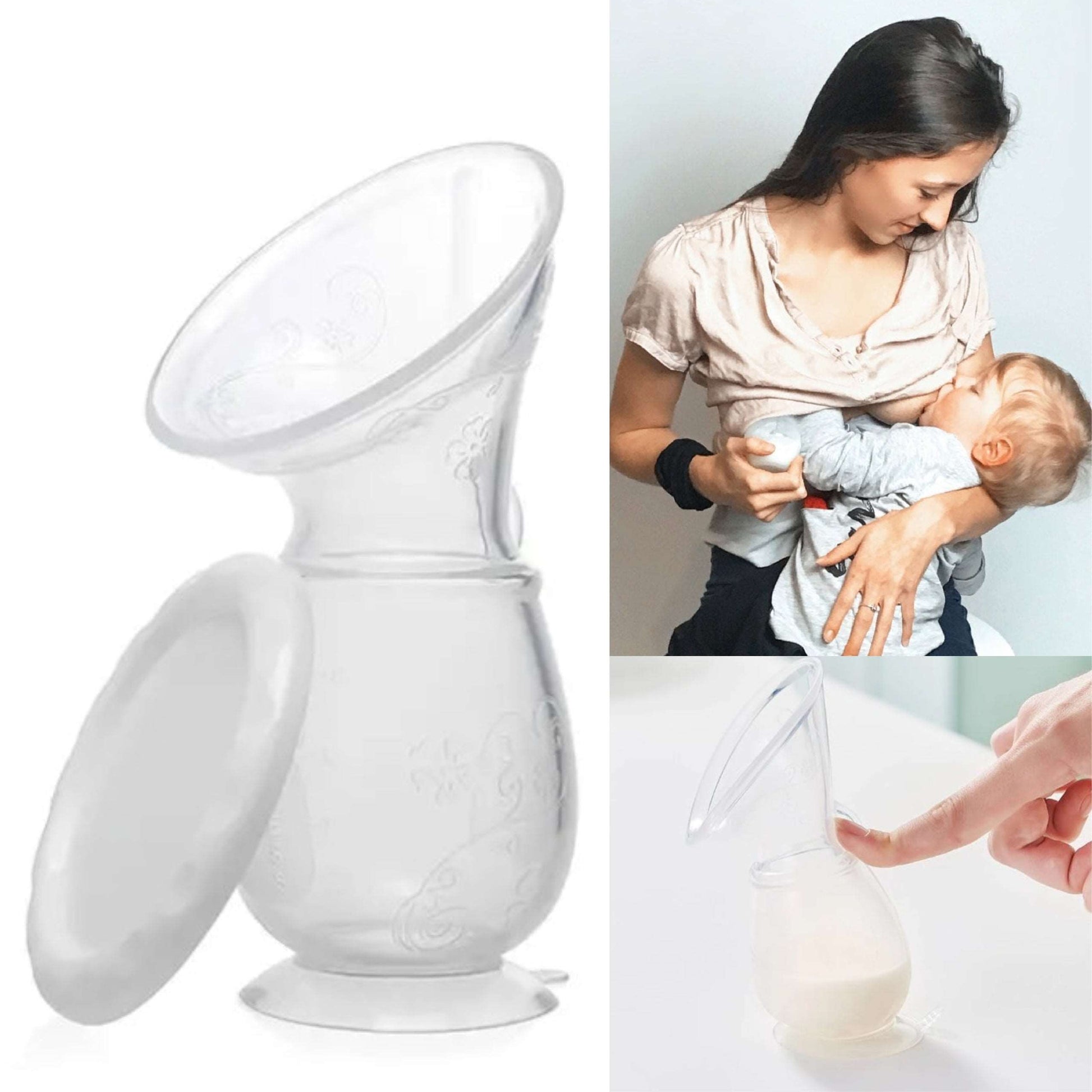 Manual Silicone Breast Milk Collector & Pump - GAMAL Manual Silicone Breast Pump - 110ml