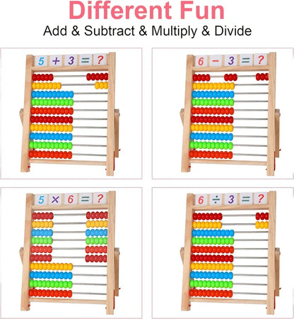 Classic Kids Wooden Abacus & Maths Trainer - 100 Beads