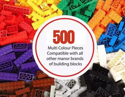 Kids Classic Building Blocks (500 Pieces) - Lego Compatible