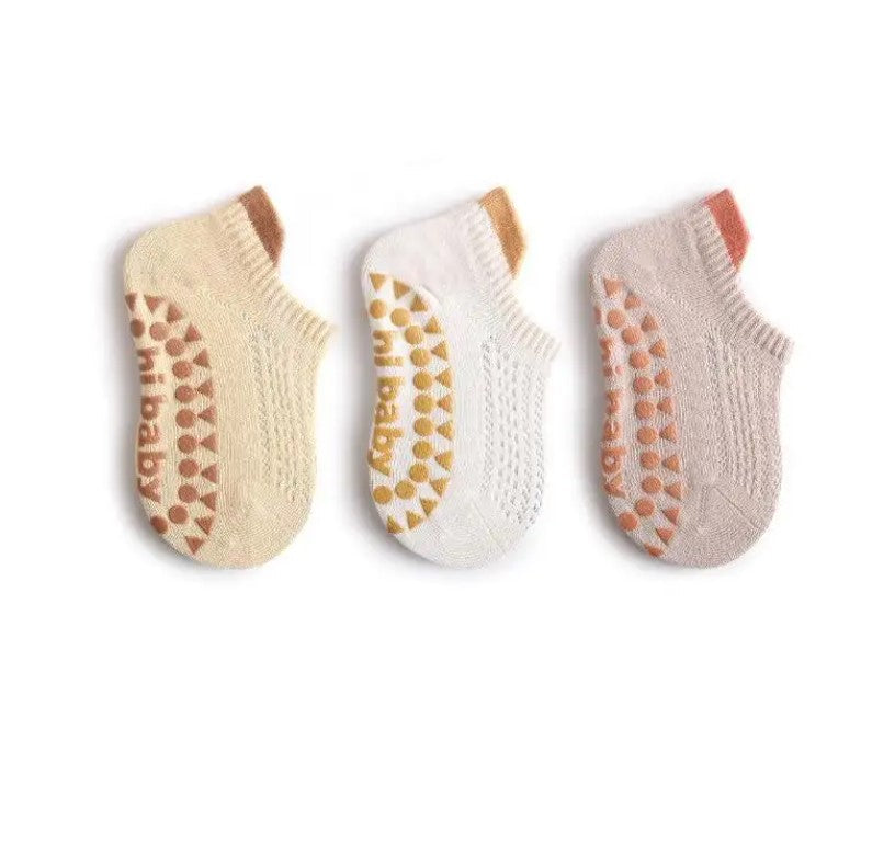 Toddler Non-Slip Socks - Toddler Non-Slip Socks With Non-Skid Soles - 3 Pairs