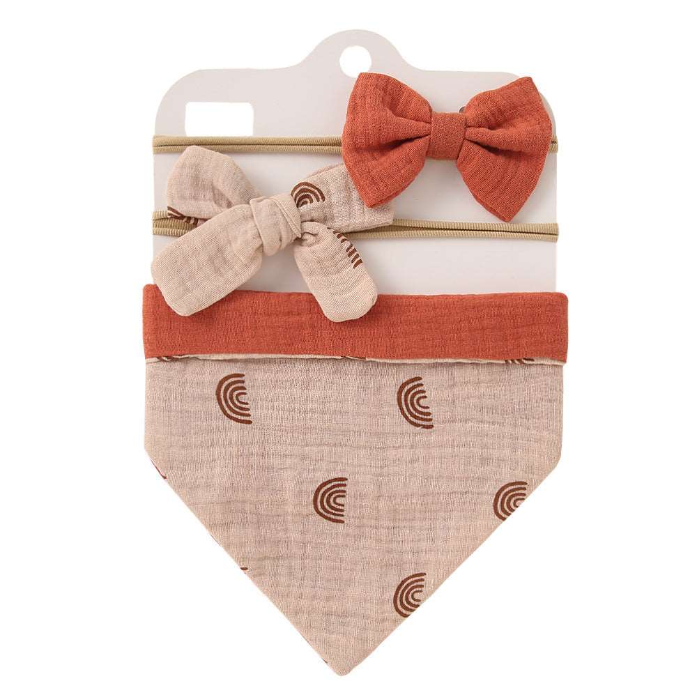 Vintage Baby Bibs - Boho Cotton Baby Bib & Headband Sets - Girls