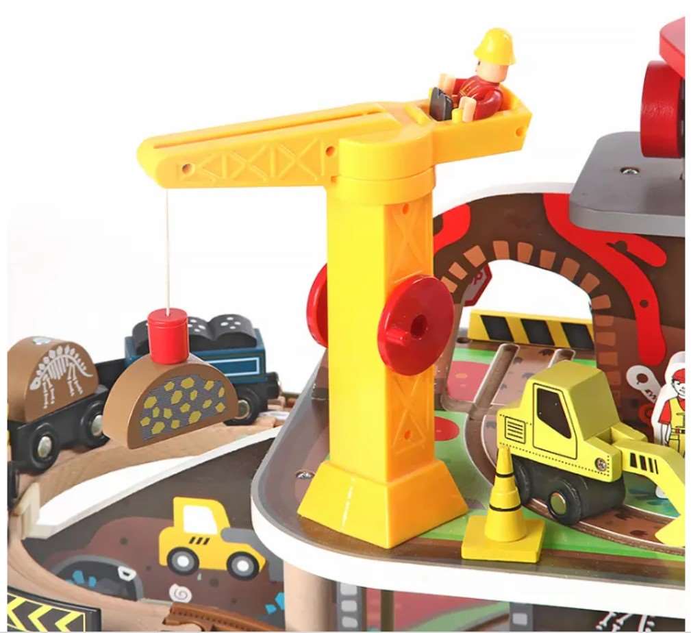Wooden Train Sets - Advance Toy Wooden Train Set (79pcs) - Large With Three Different Layers