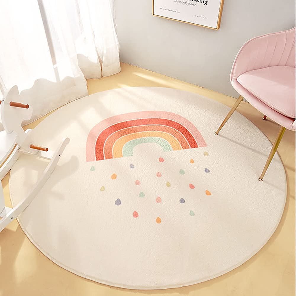 Kids Bedroom Rugs - Kids Room Soft Round Rugs (160 Cm) - Faux Cashmere