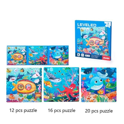 Magnetic Puzzles - Level-Up Kids Magnetic Puzzle Sets 3in1 - Ages 3+ Years
