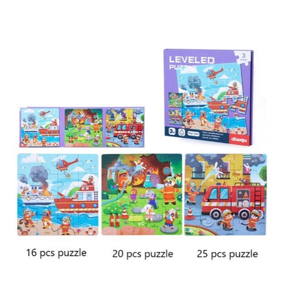 Magnetic Puzzles - Level-Up Kids Magnetic Puzzle Sets 3in1 - Ages 3+ Years