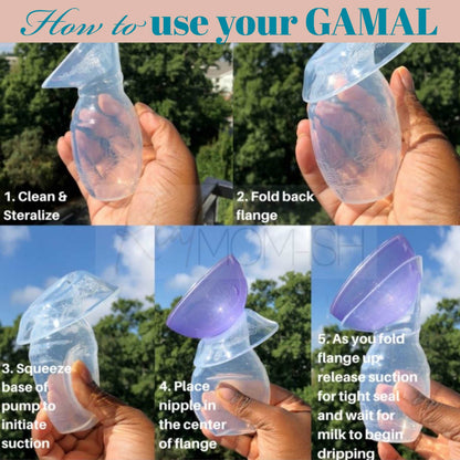 Manual Silicone Breast Milk Collector & Pump - GAMAL Manual Silicone Breast Pump - 110ml