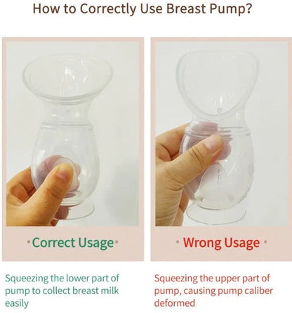 Manual Silicone Breast Milk Collector & Pump - GAMAL Manual Silicone Breast Pump - 110ml