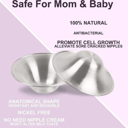 Silver Nipple Cups - Chai Silver Nursing Cups - Breastfeeding Friendly
