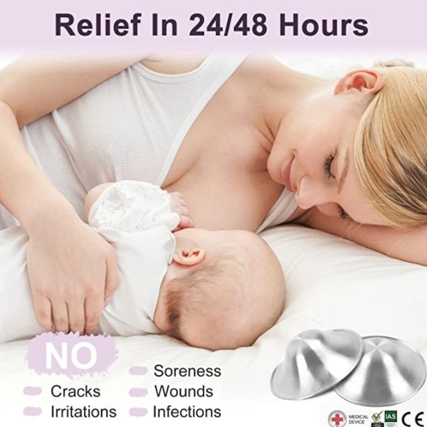 Silver Nipple Cups - Chai Silver Nursing Cups - Breastfeeding Friendly